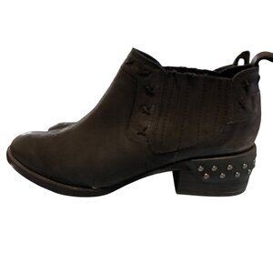 Naughty Monkey Women's Ankle‎ Boots Studded Black Leather Sz 8  Western Moto Y2K